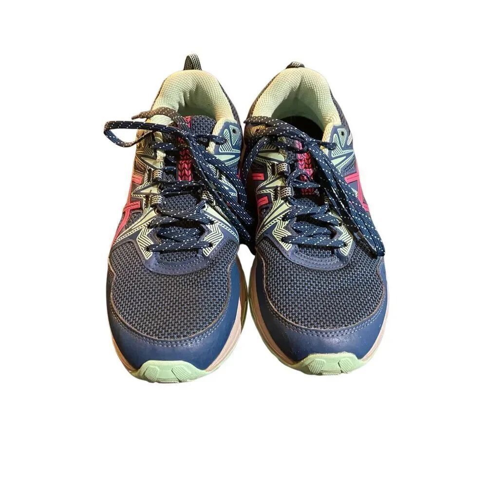 ASICS gel womenβsβventure trail running comfort mesh sneakers, blue size 9.5.